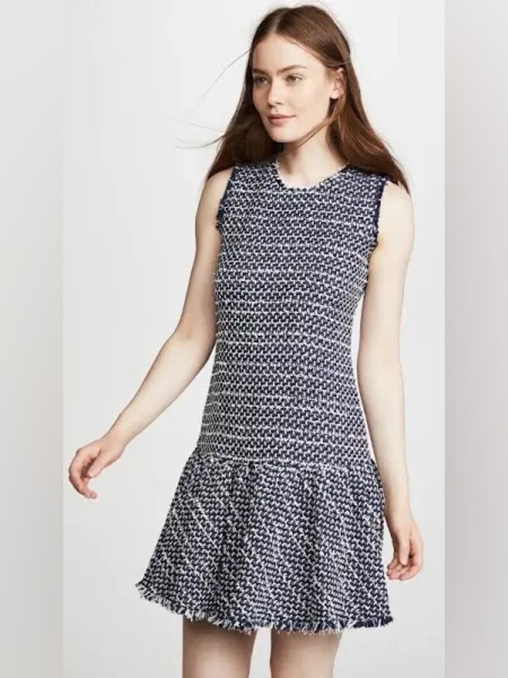 Classic Rebecca Taylor Multi Tweed Blueberry Combo Fit & Flare Dress - Picture 1 of 9